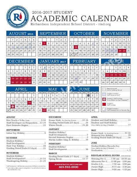 Academic Calendar Risd